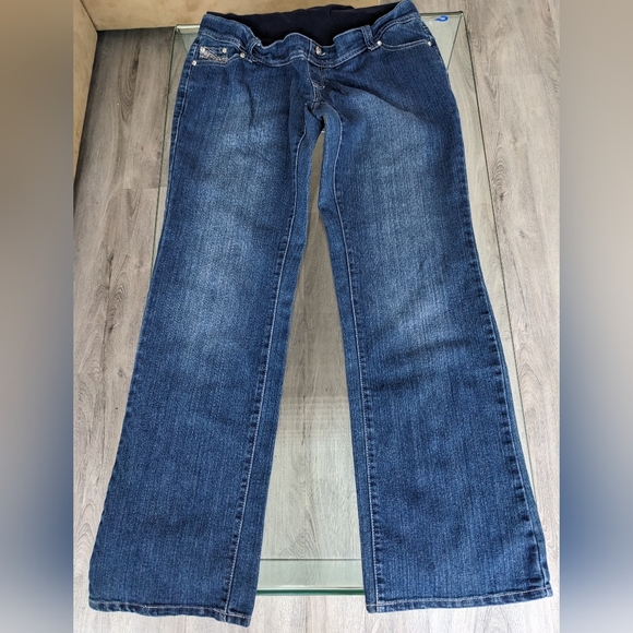 EUC Three Seasons Embellished Adjustable Waist Maternity Jeans Size L - Picture 2 of 12